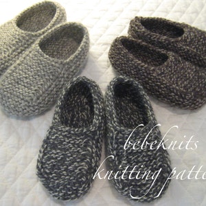 Bebeknits Normandy Toddler Slippers Knitting Pattern in 3 Sizes