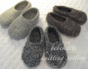 Bebeknits Normandy Toddler Slippers Knitting Pattern in 3 Sizes