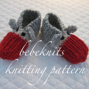 Bebeknits Toddler Sock Monkey Slippers Knitting Pattern in 3 Sizes