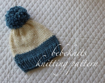 Bebeknits Simply Slouchy Toddler/Child Hat Knitting Pattern