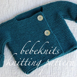 Bebeknits Simple French Style Lightweight Toddler Cardigan Knitting Pattern