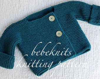 Bebeknits Simple French Style Lightweight Toddler Cardigan Knitting Pattern
