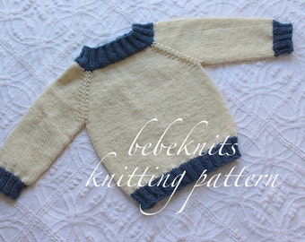 Bebeknits Rouen Raglan  Seamless Preschool Pullover Knitting Pattern