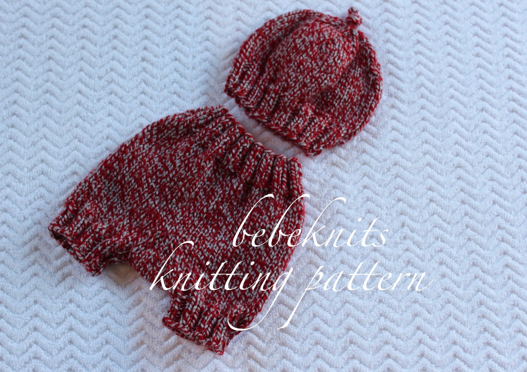 Bebeknits Knot Tied Baby Hat and Pants Set Knitting Pattern Etsy