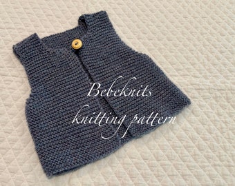 Bebeknits French Style Simple Preschool Vest Knitting Pattern