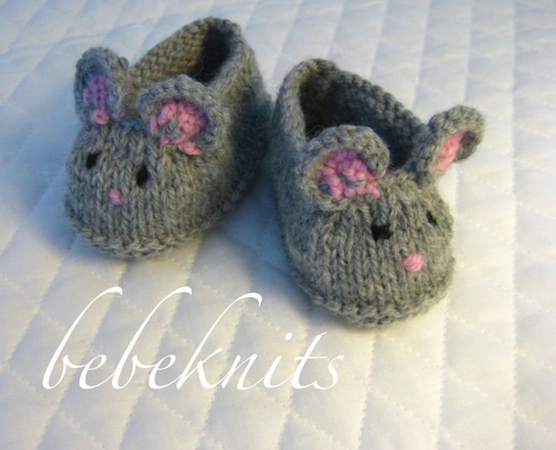 Bebeknits Little Mice Baby Slippers Knitting Pattern image 4