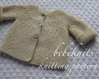 Bebeknits Modern European Baby Cardigan Knitting Pattern