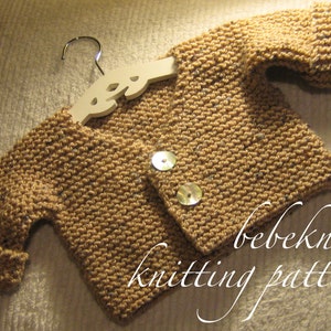 Bebeknits Simple French Style V-Neck Baby Cardigan Knitting Pattern