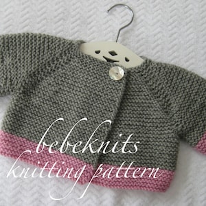 Bebeknits French Style Brittany Toddler Cardigan Knitting Pattern Sizes 12-18 and 18-24 Months