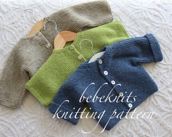 Bebeknits Bordeaux Baby Cardigan Knitting Pattern