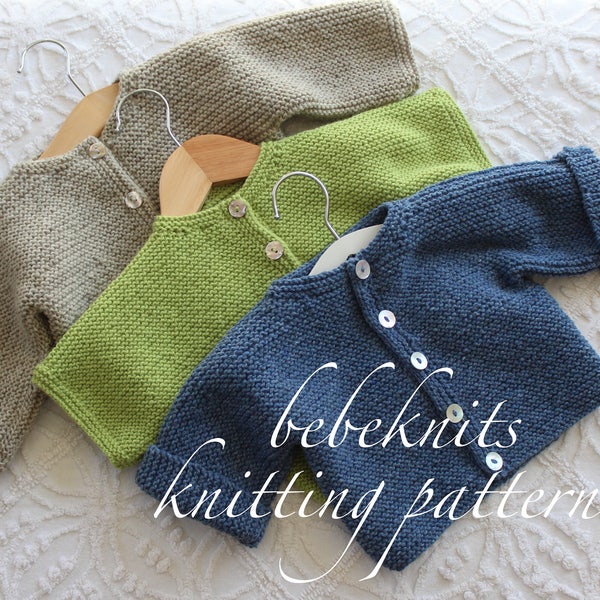 Bebeknits Bordeaux Baby Cardigan Knitting Pattern