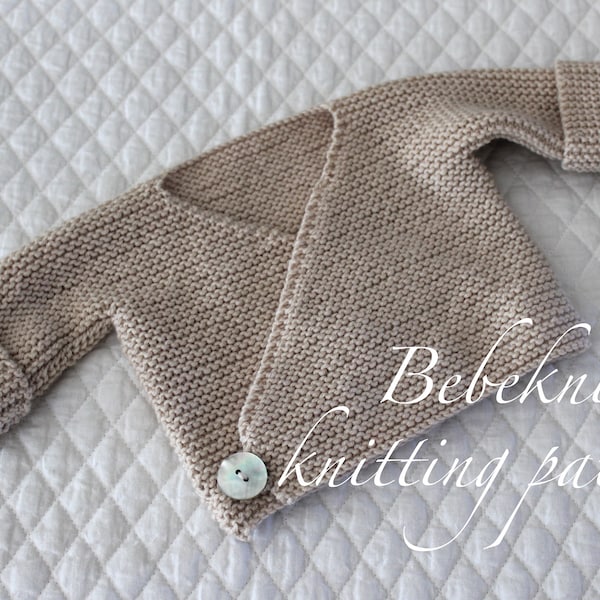 Modèle de tricot de cardigan écharpe pour nouveau-né à la française Bebeknits