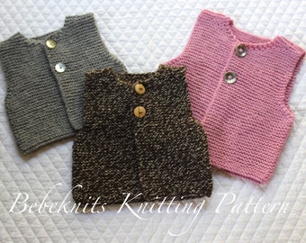 Bebeknits Highlands Hygge Baby/Toddler Vest Knitting Pattern