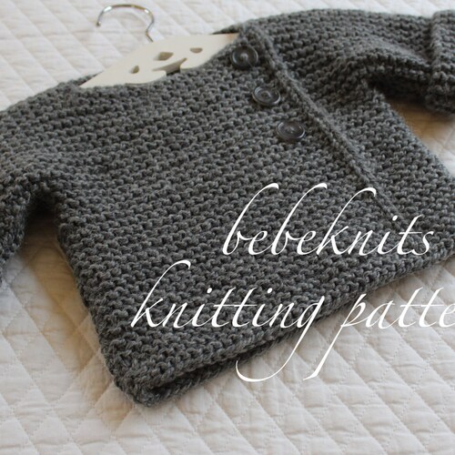 Bebeknits Simple French Style Baby Cardigan Knitting Pattern Etsy