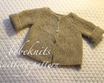 Bebeknits Modern European Toddler Cardigan Knitting Pattern