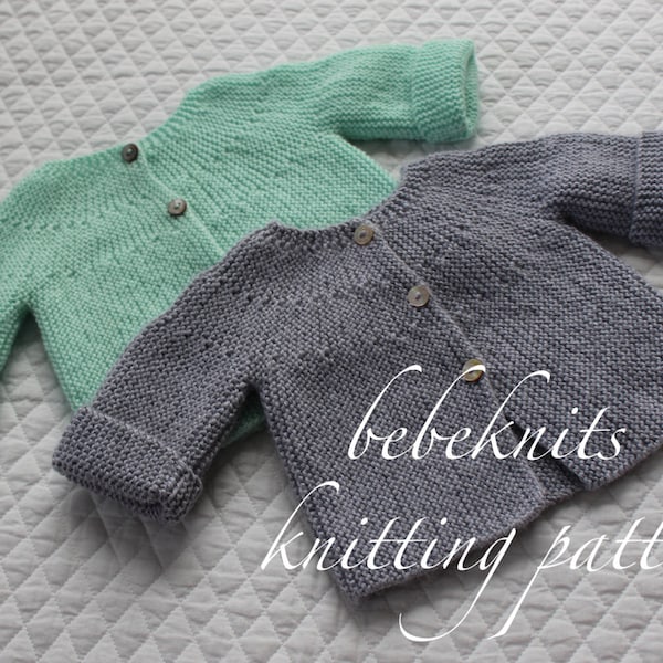 Bebeknits Classic European Baby Cardigan Knitting Pattern