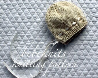 Bebeknits Bella Baby Bonnet Knitting Pattern