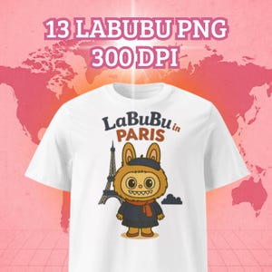 13 Labubu Design PNG Bundle, Kawaii Cute Digital Download, Labubu Clipart PNG, Cute Labubu Cricut Print, Instant Download, Cartoon Character