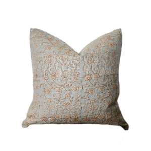 Designer Linen, Block Print Lumbar Pillow, Mid Century Modern Pillows, Neutral Pillow, Various Sizes, Modern Farmhouse Pillows, Luxury Decor