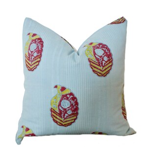 20x20- 22x22 Blue Block Print Pillow // Indian Pillow // Floral Pillow // Modern Pillow // Farmhouse Decor // Kashmir Paisley Pillow
