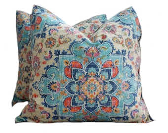 Medallion Print Lumbar Pillow Cover: Modern Accent, 14x36 Cotton