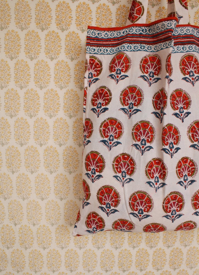 Grocery Tote Maternity Bag, Laptop Bag Travel Bag Beach Bag Market Bag Shopping Tote Bag Diaper Bag Indian Hand Block Print