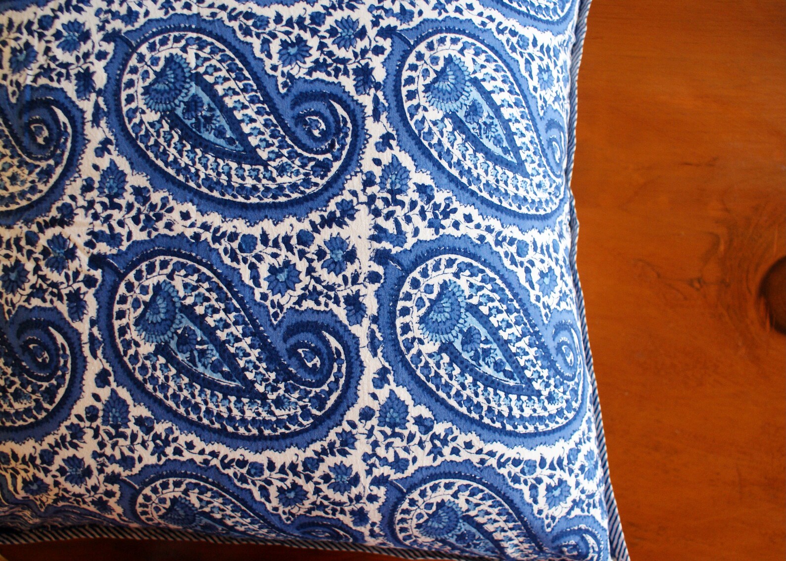 18x18 Hand Block Print Pillow Cover // Indigo Block Print // Etsy