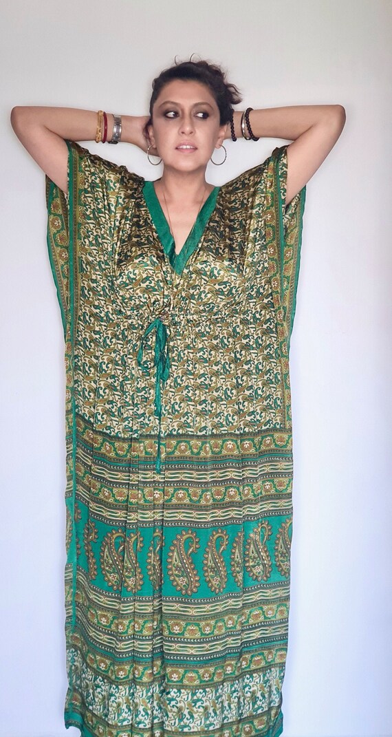 paisley-print mulberry silk dress Baroque Print Mulberry Silk Dress (Scarf Included) LIGHT GREEN / L