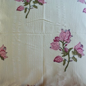 14x22-14x36-20x20-22x22 Green Pink Floral Block Print Lumbar Pillow Cover Mod Boho Pillow Farmhouse Home Decor Textured Cotton Pillow image 4