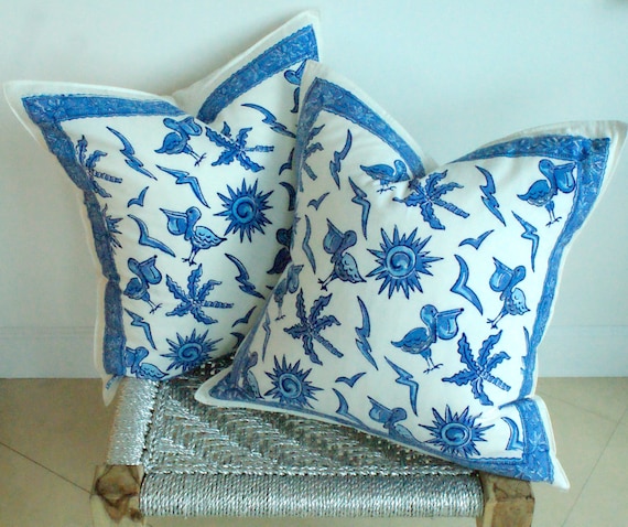 Indian Hand Block Print Throw Pillows Indian Hand block Print Pillow Cases