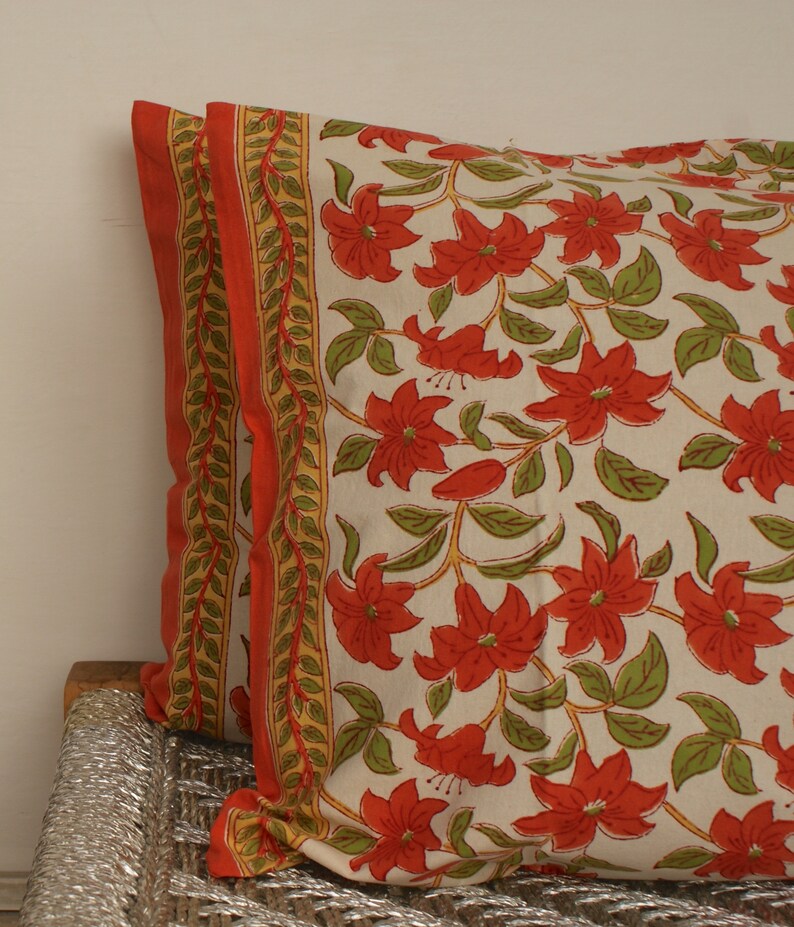 Fabulous Pair Indian Hand Block Print Pillow Cases Covers Etsy