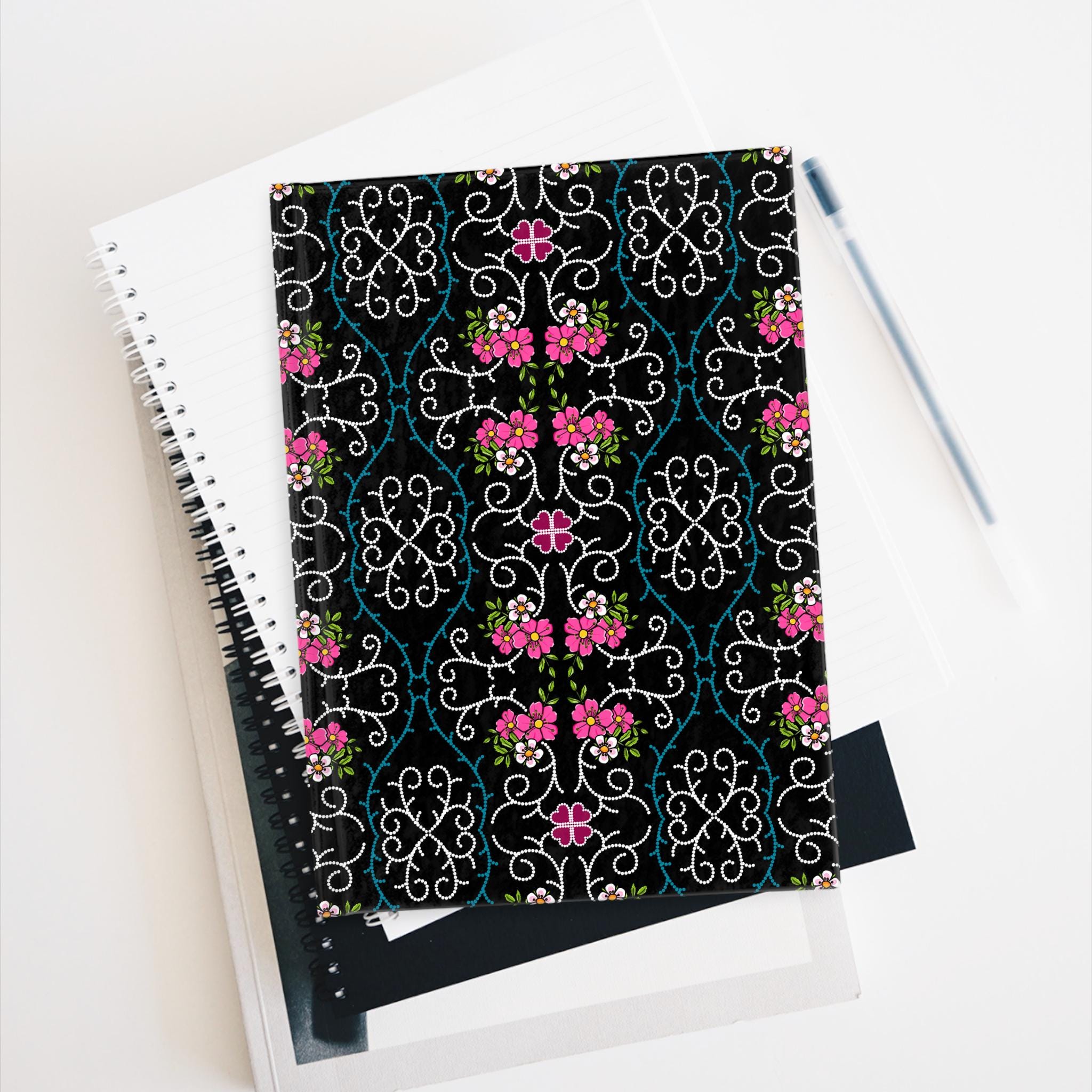 Metis Wild Rose Journal: Floral Travel Diary, Elegant Writing
