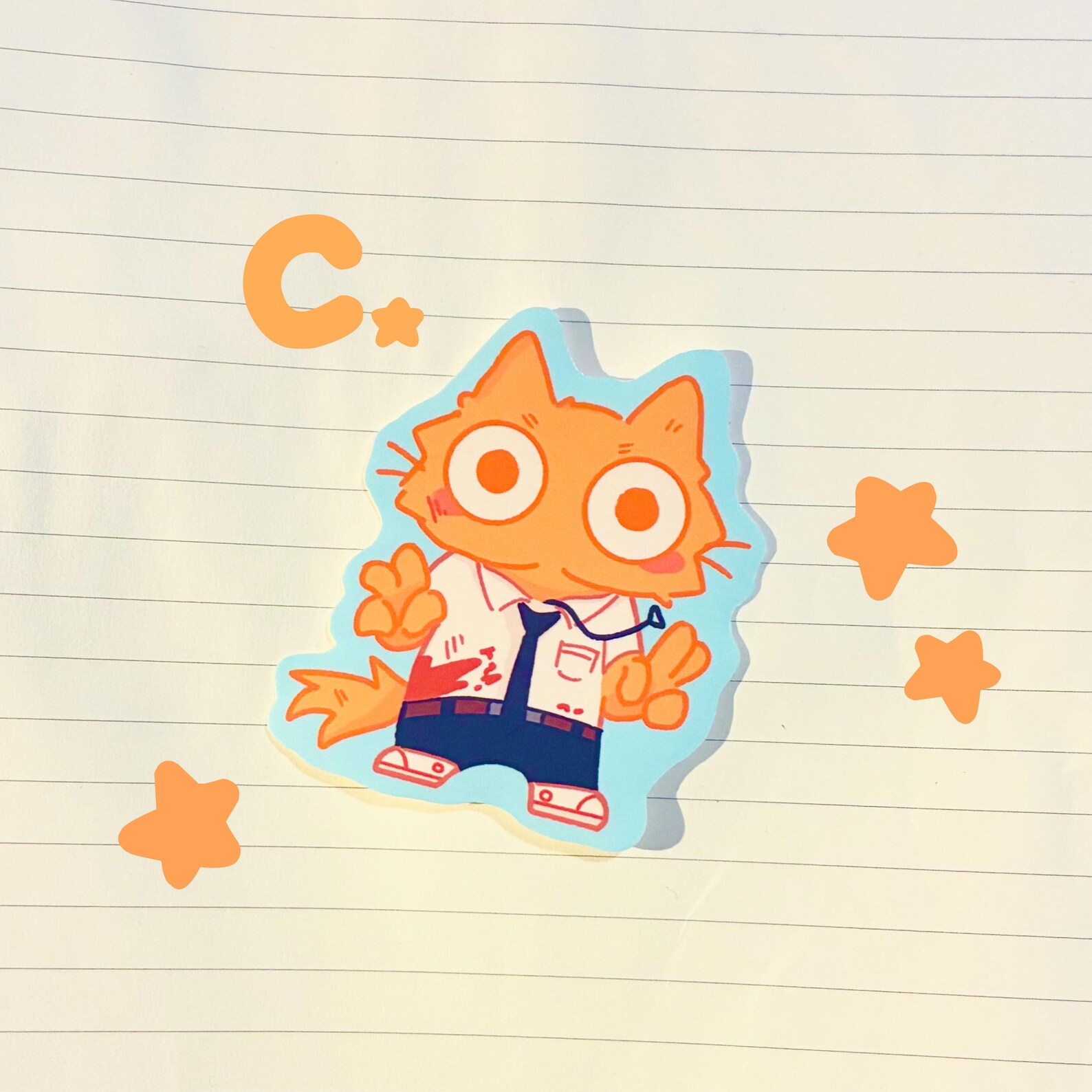 Chainsaw-man Cat Sticker Set: CSM Anime Vinyl Stickers - Etsy