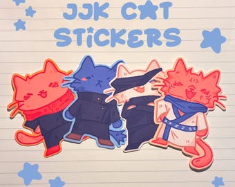 JJK Cat Sticker Set: JJK Anime Vinyl Stickers