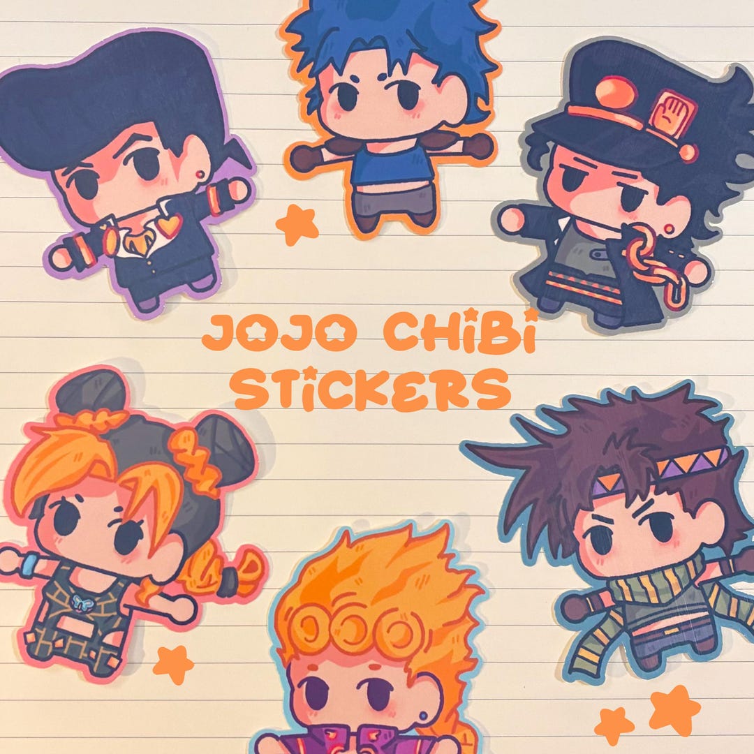 Jojo's Chibi Sticker Set: JJBA Anime Vinyl Stickers - Etsy