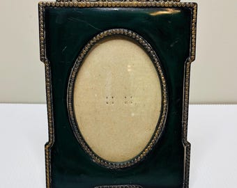 Vintage Victorian Style Picture Frame 5x7 Hunter Green w/ Gold Tone Accents
