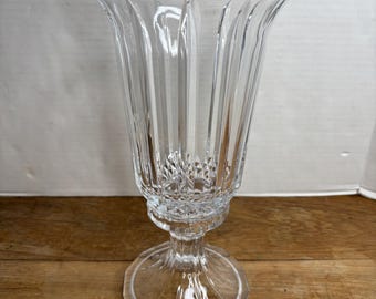 St. George Toscany Crystal Hurricane Lamp Pedestal Candle Holder Vase 2 Pcs