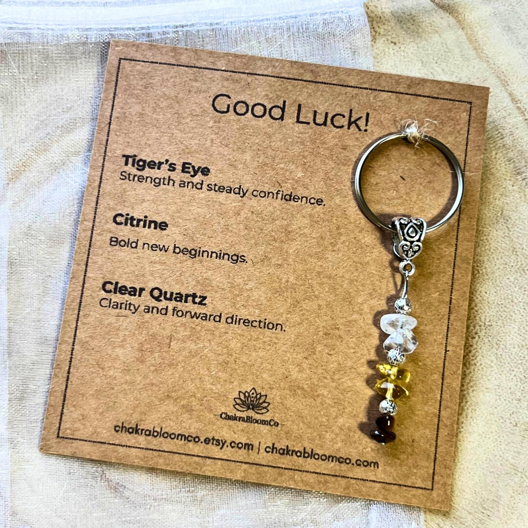 Handmade Gemstone Good Luck Keychain: Positive Energy Keyring - Etsy