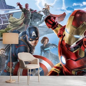 Papier peint enfant Avengers : super-héros autocollant ou non tissé