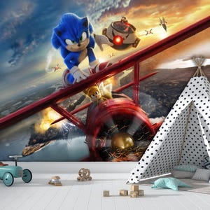 Sonic the Hedgehog Kids Room Wallpaper Mural: Peel and Stick or Non-Woven