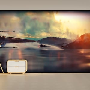 Sci-Fi Spaceship Peel and Stick Wallpaper: Futuristic Space Rocket Kids Room Decor