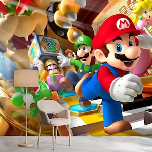 Super Mario-behang voor kinderen: zelfklevende muurkunst voor kinderen