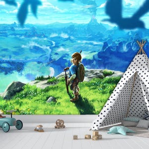 Zelda Peel and Stick Wallpaper Mural: Gamer Room Decor