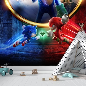 Sonic the Hedgehog Wall Mural: Peel and Stick Kids Room Decor