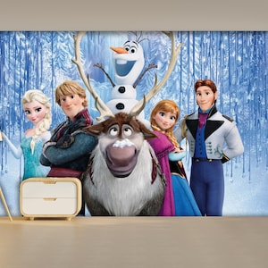 Elsa & Anna Frozen Wallpaper - Kids Nursery Decor - Peel and Stick