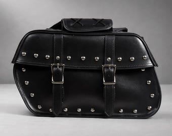 Motorcycle Saddlebag With Studs, Throw Over Saddlebags