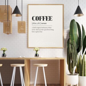 Funny Coffee Quote Wall Art - “Coffee Noun” Printable | Minimalist Kitchen Decor | Digital Download