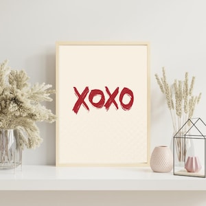 Minimalist Red Love Print: Modern Valentine&#39;s Day Wall Art (Digital Download)