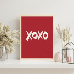 Minimalist Red Love Print: Modern Valentine&#39;s Day Wall Art (Digital Download)