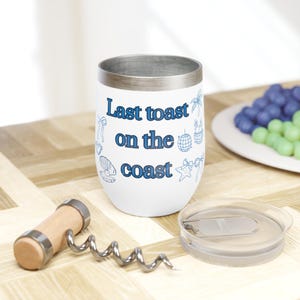 Vaso de vino para despedida de soltera en la playa, último brindis en la costa, regalos para damas de honor, copa para despedida de soltero, bodas, celebración costera